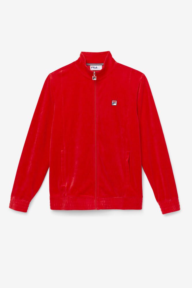 Fila Jacket O-fit Velour Mens Red - India ALD-180392